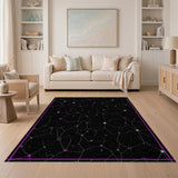 Pink Glow Constellation Night Sky Area Rug