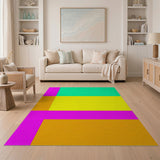 Multi-color and Patterns Geometric Modern Vibrant Multi-Color Geometric Block Area Rug