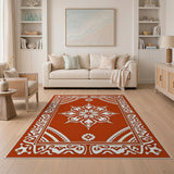 Traditional Persian Red Persian Mandala Area Rug