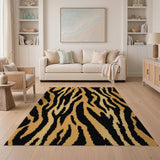 Tiger Stripe Black Orange Area Rug