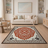 Red Red Medallion Traditional Persian Area Rug