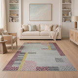 Pink Leopard Geometric Abstract Area Rug