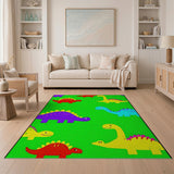 Multi-color and Patterns Vibrant Cartoon Dinosaur Kids Area Rug