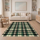 Green Plaid Farmhouse Area Rug