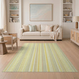 Vertical Striped Beige Yellow Area Rug