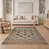 Cream Terracotta Geometric Southwestern Rug
