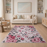 Pink Floral Vintage Vintage Blush Pink Rose Floral Area Rug