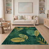 Multi-color and Patterns Lush Green Monstera Leaf Area Rug