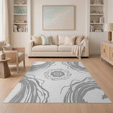 Grey Swirl Abstract Abstract Area Area Rug
