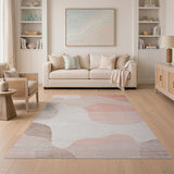 Blush Pink Organic Abstract Area Rug