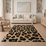 Brown Tan Leopard Print Area Rug