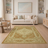 Brown Floral Medallion Persian Area Rug