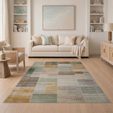 Distressed Patchwork Multi-Color Area Rug
