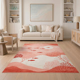 Red Fish Coral Area Rug
