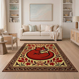 Charming Red Fox Floral Persian Rug