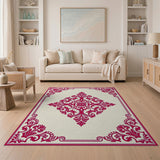 Medallion Elegant Red Persian Medallion Area Rug