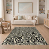 Black White Geometric Zebra Area Rug