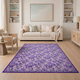 Vintage Purple Floral Vine Area Rug