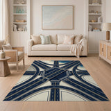Navy Blue Coastal Highway Interchange Rug
