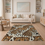 Cheetah Print Pattern Beige Area Rug
