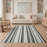 Bold Black White Vertical Stripe No. 23 Area Rug