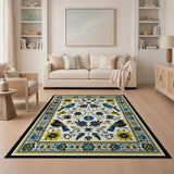 Blue Birds Yellow Sunflower Floral Area Rug
