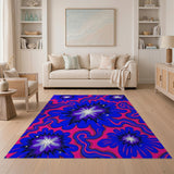 Psychedelic Cosmic Flower Burst Area Rug