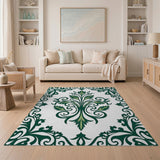 Ornate Green Foliage Area Rug