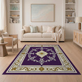 Purple Ornate Medallion Area Rug
