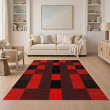 Bold Red Bold Red Black Buffalo Check Area Rug
