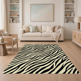 Abstract Area Black White Zebra Stripe Area Rug