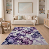 Abstract Area Ethereal Purple Swirl Abstract Area Rug