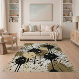Abstract Black Splatter Area Rug