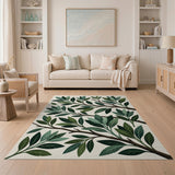 Lush Green Eucalyptus Leaves Area Rug