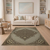 Gold Mandala Traditional Persian Area Rug