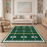 Green Football Field Area Rug