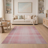 Blush Pink Plaid Area Rug