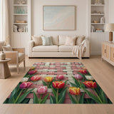 Vibrant Tulip Basket Weave Area Rug