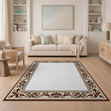 Traditional Persian Ornate Beige Floral Border Area Rug