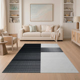 Black and White Modern Black White Geometric Dot Area Rug