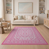 Elegant Pink Lace Persian Area Rug