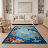 Playful Dolphins Underwater Area Rug