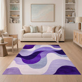 Wavy Abstract Area Purple Wavy Abstract Area Rug