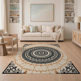 Beige Mandala Heritage Tribal Area Rug