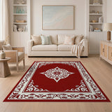 Elegant Red Persian Medallion Area Rug