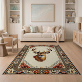 Majestic Buck Head with Red Bandana Rug