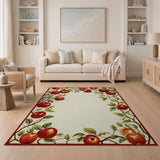 ODIKA Washable Red Apple Orchard Low Pile Non-Slip Farmhouse Area Rug