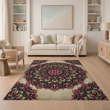 Vintage Pink Floral Mandala Floral Vintage Area Rug