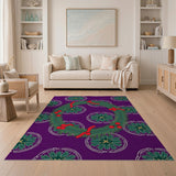 Festive Purple Holly Wreath Area Rug