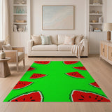 Pixelated Watermelon Slices Area Rug
